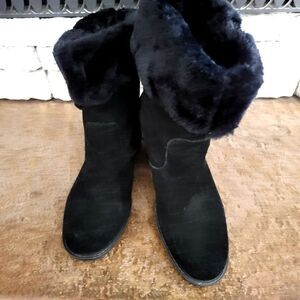 Easy Spirit landslide suede leather with fur trim boots